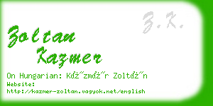 zoltan kazmer business card